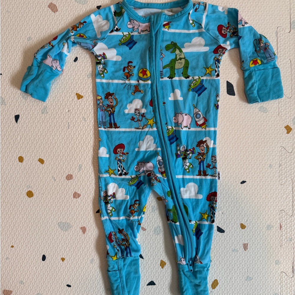 Disney Little Sleepies Blue Toy Story Character Zip Footed One-Piece